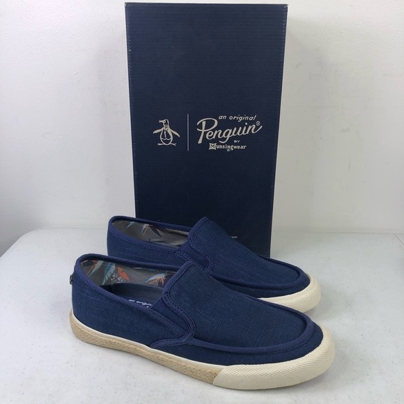 ORIGINAL Penguin Rodney Navy Slip On Loafers - Picture 7 of 10